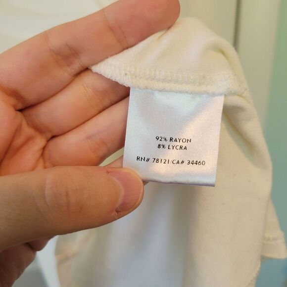 Eileen Fisher Cream Cowl Neck Jersey Knit Top Size Medium - Picture 5 of 5